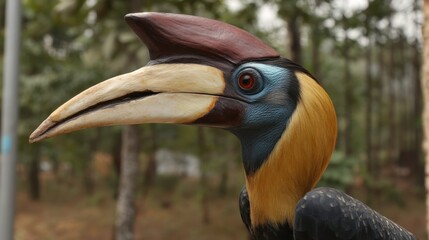 Obraz premium Hornbill Portrait: Striking Avian Beauty