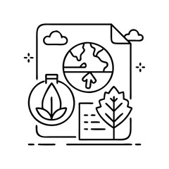 environmental policy icon, environmental policy line art - simple line art of environmental policy, perfect for environmental policy logos and icons