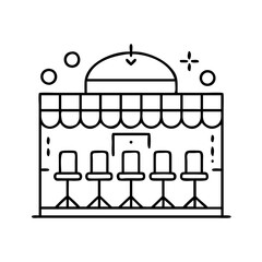 event hall icon, event hall line art - simple line art of event hall, perfect for event hall logos and icons