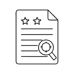 file review icon, file review line art - simple line art of file review, perfect for file review logos and icons