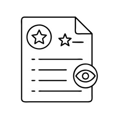 file review icon, file review line art - simple line art of file review, perfect for file review logos and icons