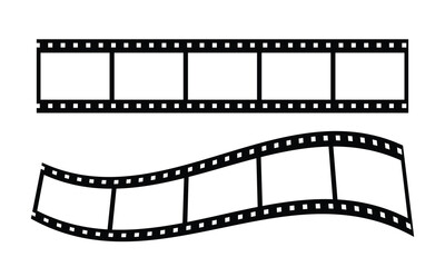  Cinema film strips reel templates. retro film strip frame element isolated on transparent background. video or movie film vintage analog cinema, photograph camera. abstract vector illustration