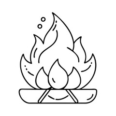 fire pit icon, fire pit line art - simple line art of fire pit, perfect for fire pit logos and icons