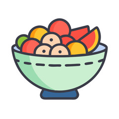  Colorful Fresh Fruit Salad in a Bowl