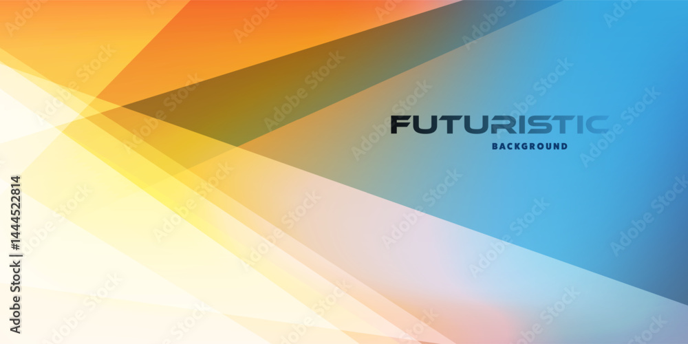 Aufkleber a futuristic background with abstract geometric shapes in blue, yellow, white. clean lines and a dyn
