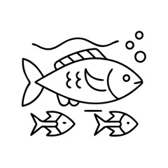 fish icon, fish line art - simple line art of fish, perfect for fish logos and icons
