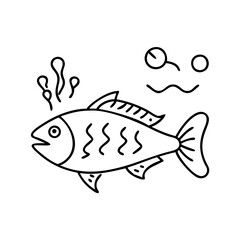 fish icon, fish line art - simple line art of fish, perfect for fish logos and icons