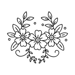 flower decoration icon, flower decoration line art - simple line art of flower decoration, perfect for flower decoration logos and icons