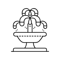 fountain icon, fountain line art - simple line art of fountain, perfect for fountain logos and icons