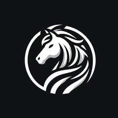 awesome horse logo white and black