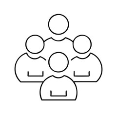 group icon, group line art - simple line art of group, perfect for group logos and icons