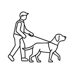 guide dog icon, guide dog line art - simple line art of guide dog, perfect for guide dog logos and icons
