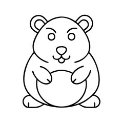 hamster icon, hamster line art - simple line art of hamster, perfect for hamster logos and icons