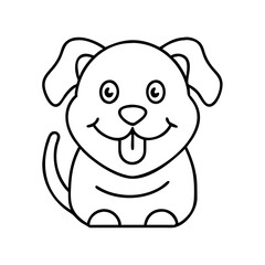happy pet icon, happy pet line art - simple line art of happy pet, perfect for happy pet logos and icons