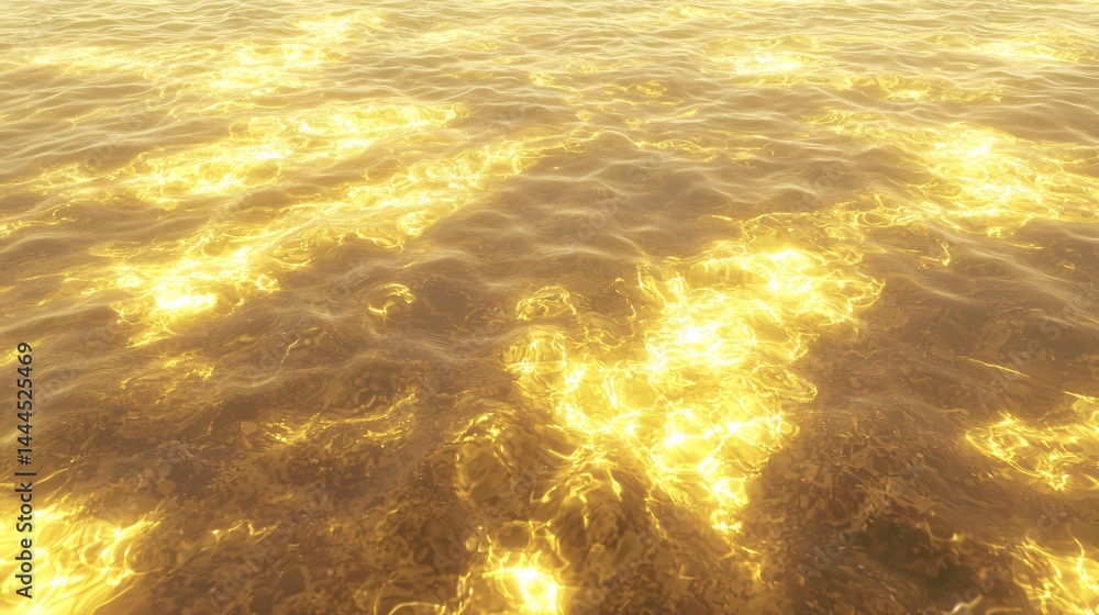 Poster serene body of water with abundant reflections of golden light creating a diffused and tranquil atmo