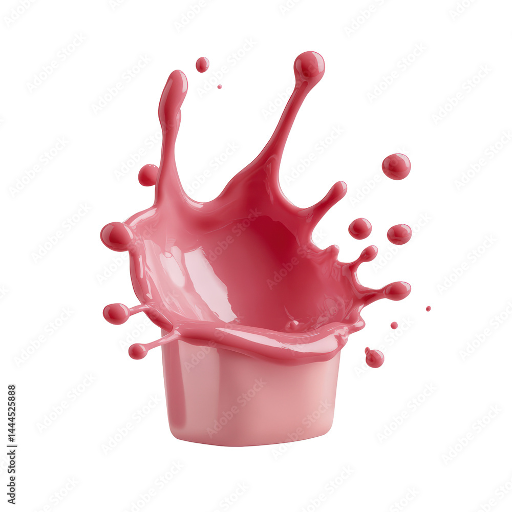 Poster vibrant pink liquid splash in mid-air creating dynamic movement and abstract art effect with a smoot