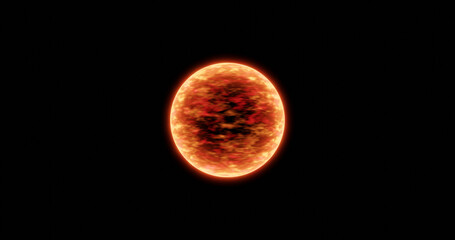Shining Fiery Red Magic Energy Sphere
