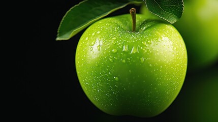 A Close Up Shot of a Crisp Green Apple