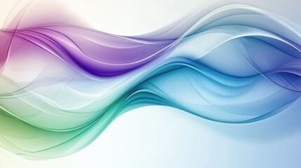 Naklejka premium abstract background with smooth lines in blue, purple and green colors