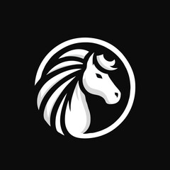 awesome horse logo white and black