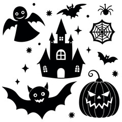Obraz premium Cute Halloween elements vector illustration. 