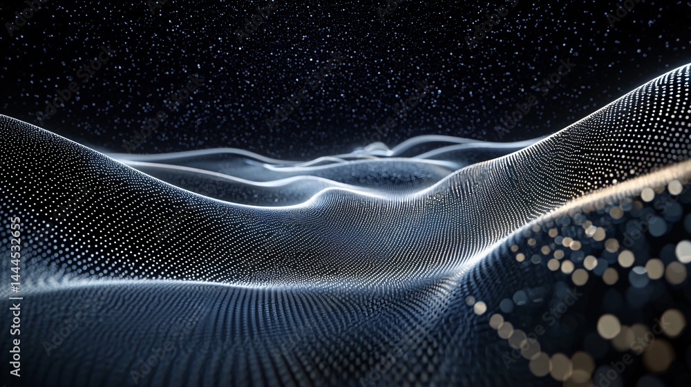 Poster ethereal wave of light cascading through celestial energy fields and oscillating cosmic bridges crea