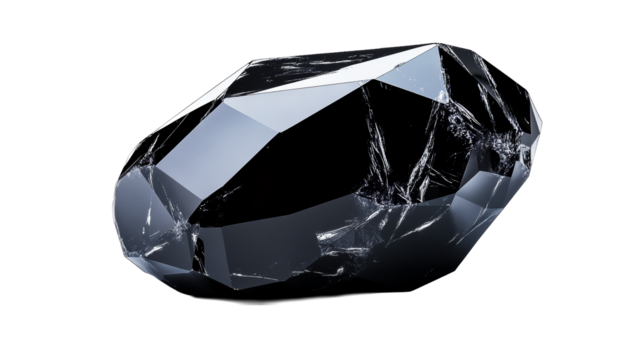 Abstract crystal object on dark, cut out transparent