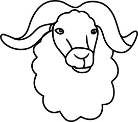sheep animal outline coloring 