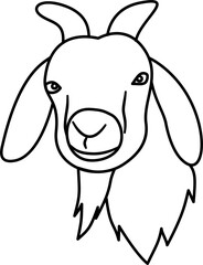 goat animal outline coloring 
