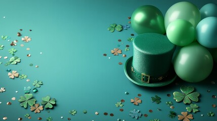 Naklejka premium St Patrick´s Day with balloons background