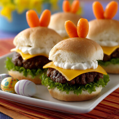 animal-shaped mini burgers playful