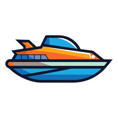 jet boat icon isolated on white background
