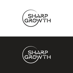 Modern Sharp Growth Logo Design Bold Minimal Typography Logo with Circle Element for Business & Startups