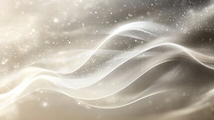 Obraz premium Abstract soft waves of light and glowing particles.