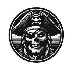 black and white pirate logo