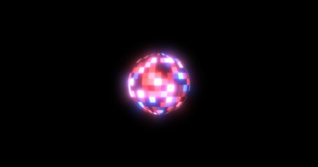 Vibrant Red and Blue Disco Orb