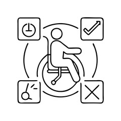 accessibility icon, accessibility line art - simple line art of accessibility, perfect for accessibility logos and icons