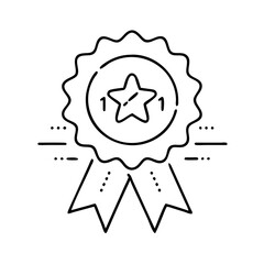 achievement badge icon, achievement badge line art - simple line art of achievement badge, perfect for achievement badge logos and icons