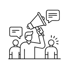 advocacy icon, advocacy line art - simple line art of advocacy, perfect for advocacy logos and icons