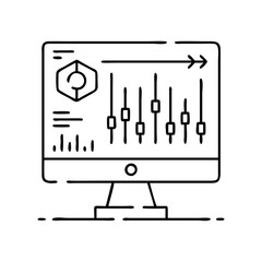 algorithmic trading icon, algorithmic trading line art - simple line art of algorithmic trading, perfect for algorithmic trading logos and icons