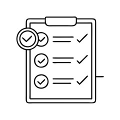 approval checklist icon, approval checklist line art - simple line art of approval checklist, perfect for approval checklist logos and icons