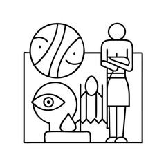 Fototapeta premium art and culture icon, art and culture line art - simple line art of art and culture, perfect for art and culture logos and icons