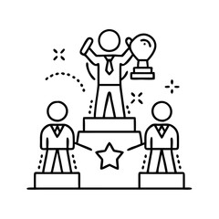 awards ceremony icon, awards ceremony line art - simple line art of awards ceremony, perfect for awards ceremony logos and icons
