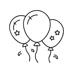 balloon decoration icon, balloon decoration line art - simple line art of balloon decoration, perfect for balloon decoration logos and icons