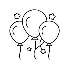 balloon decoration icon, balloon decoration line art - simple line art of balloon decoration, perfect for balloon decoration logos and icons
