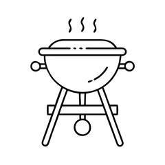 bbq grill icon, bbq grill line art - simple line art of bbq grill, perfect for bbq grill logos and icons