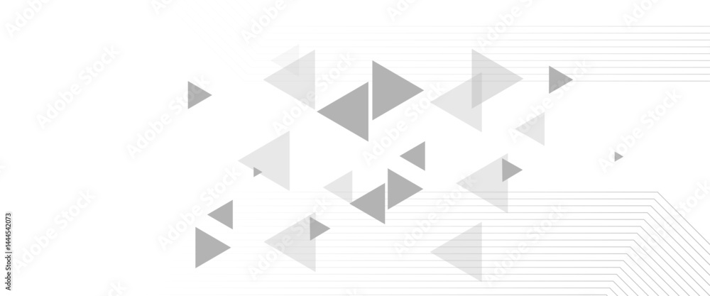 Aufkleber Abstract triangular geometric pattern. Black and white triangle background.