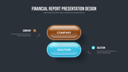 Consulting Introduction Two Element Diagram Frame Template. Product Plan 2 Option Infographic Slideshow Layout. Visual Development Slide Design Vector Illustration.