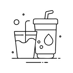 beverage icon, beverage line art - simple line art of beverage, perfect for beverage logos and icons