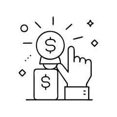 bid icon, bid line art - simple line art of bid, perfect for bid logos and icons